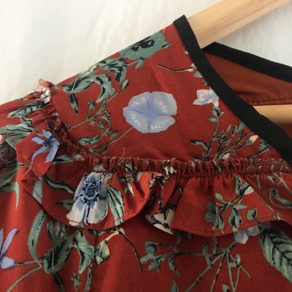 A-Line Floral Dress with Bell Sleeves - Picture 4 of 7